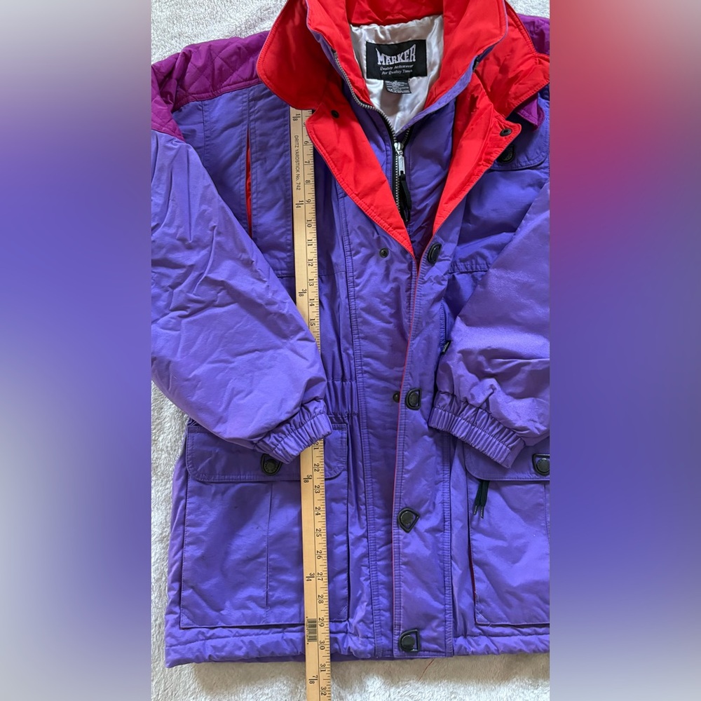 Vintage Marker Women's Ski Jacket in Purple and Red (M) - Picture 4 of 10